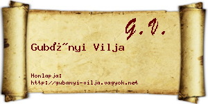 Gubányi Vilja névjegykártya
